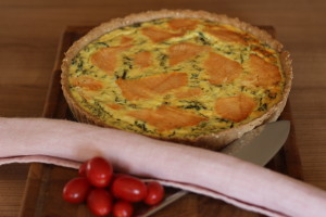 Quiche s kelom a lososom