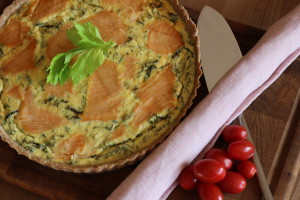 Quiche s kelom a lososom